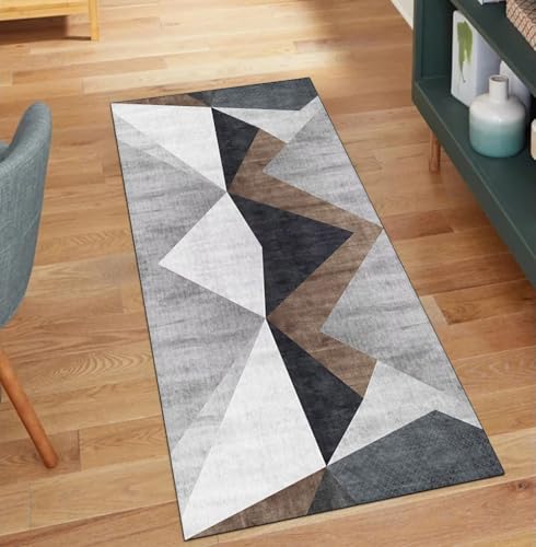 QQrunner Küchen Läufer rutschfest Waschbar Grau Braun 120x800CM Teppich Läufer Flur Lang Meterware Geometrisch Teppichläufer Korridor Polyester Wohnzimmer Schmutzfangmatte QQrunner Küchen Läufer rutschfest Waschbar Grau Braun 120x800CM Teppich Läufer Flur Lang Meterware Geometrisch Teppichläufer Korridor Polyester Wohnzimmer Schmutzfangmatte von QQrunner