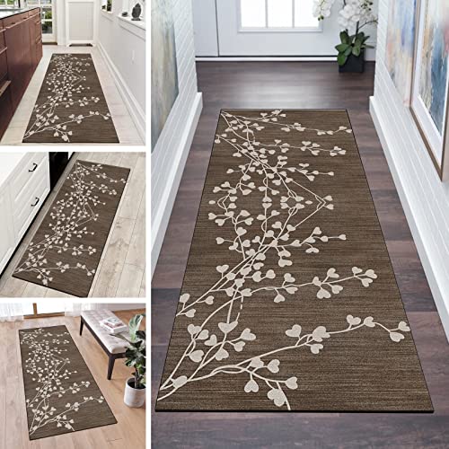 QQrunner Küchenläufer Teppich Lang Flur rutschfest Waschbar Braun 70x140cm Meterware Teppich Läufer Flur Vintage Schlafzimmer Korridor Teppichläufer Lang, Anpassbare Größe, 60-120cm Breit QQrunner Küchenläufer Teppich Lang Flur rutschfest Waschbar Braun 70x140cm Meterware Teppich Läufer Flur Vintage Schlafzimmer Korridor Teppichläufer Lang, Anpassbare Größe, 60-120cm Breit von QQrunner