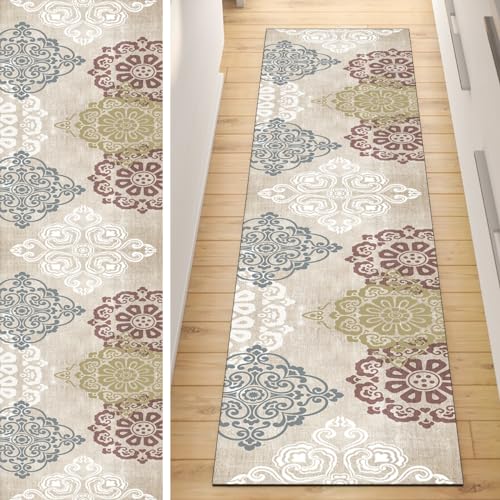 QQrunner Läufer Flur Küche Teppich rutschfest Beige 40x60CM Lang Kücheläufer Waschbar Meterware Vintage Teppichmatten Korridor Polyester Wohnzimmer Schlafzimmer 40-120cm Breit, Anpassbare Größe QQrunner Läufer Flur Küche Teppich rutschfest Beige 40x60CM Lang Kücheläufer Waschbar Meterware Vintage Teppichmatten Korridor Polyester Wohnzimmer Schlafzimmer 40-120cm Breit, Anpassbare Größe von QQrunner