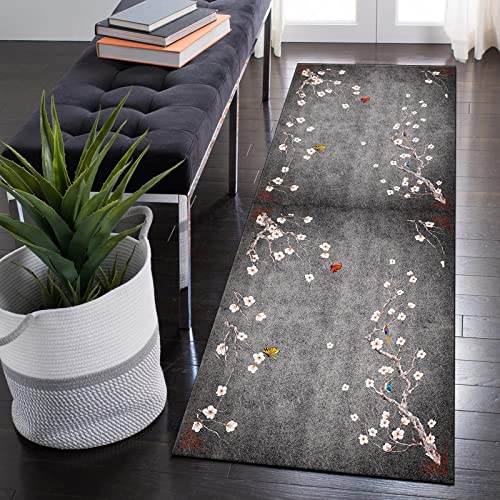 QQrunner Läufer Flur Teppich rutschfest Traditionell Grau Küchenteppich 60x350cm Waschbar Meterware Lang Teppichläufer Küche Schlafzimmer Korridor, Anpassbare Größe, 40-120cm Breit QQrunner Läufer Flur Teppich rutschfest Traditionell Grau Küchenteppich 60x350cm Waschbar Meterware Lang Teppichläufer Küche Schlafzimmer Korridor, Anpassbare Größe, 40-120cm Breit von QQrunner