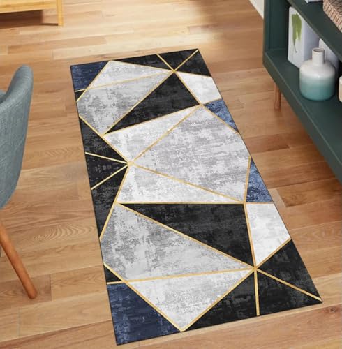 QQrunner Läufer Küche rutschfest Waschbar Grau Schwarz 120x600CM Teppich Läufer Flur Lang Meterware Geometrisch Teppichläufer Korridor Polyester Wohnzimmer Schmutzfangmatte QQrunner Läufer Küche rutschfest Waschbar Grau Schwarz 120x600CM Teppich Läufer Flur Lang Meterware Geometrisch Teppichläufer Korridor Polyester Wohnzimmer Schmutzfangmatte von QQrunner