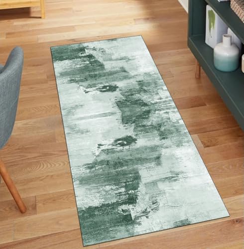 QQrunner Läufer Teppich Abstrakt rutschfest Waschbar 100x300CM Teppichläufer Küchenteppich Meterware Lang Dunkel Grün Korridor Kücheläufer QQrunner Läufer Teppich Abstrakt rutschfest Waschbar 100x300CM Teppichläufer Küchenteppich Meterware Lang Dunkel Grün Korridor Kücheläufer von QQrunner