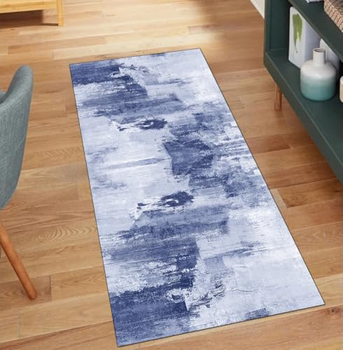 QQrunner Läufer Teppich Abstrakt rutschfest Waschbar 70x450CM Teppichläufer Küchenteppich Meterware Lang Blau Korridor Kücheläufer QQrunner Läufer Teppich Abstrakt rutschfest Waschbar 70x450CM Teppichläufer Küchenteppich Meterware Lang Blau Korridor Kücheläufer von QQrunner