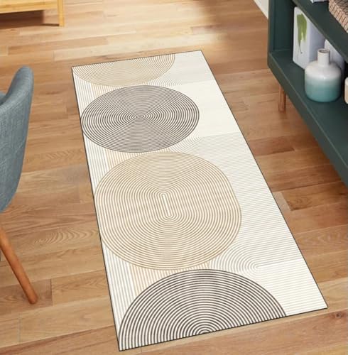 QQrunner Läufer Teppich rutschfest Beige Modern 50x60CM Teppich Läufer Flur Lang Meterware Waschbar Küchenläufer Korridor Polyester Wohnzimmer Schmutzfangmatte QQrunner Läufer Teppich rutschfest Beige Modern 50x60CM Teppich Läufer Flur Lang Meterware Waschbar Küchenläufer Korridor Polyester Wohnzimmer Schmutzfangmatte von QQrunner