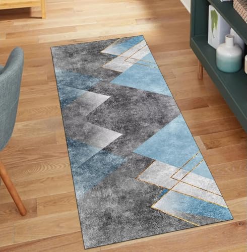 QQrunner Läufer Waschbar rutschfest Grau Blau 120x1500CM Teppich Läufer Flur Meterware Lang Modern Küchenläufer Korridor Polyester Wohnzimmer Schmutzfangmatte QQrunner Läufer Waschbar rutschfest Grau Blau 120x1500CM Teppich Läufer Flur Meterware Lang Modern Küchenläufer Korridor Polyester Wohnzimmer Schmutzfangmatte von QQrunner