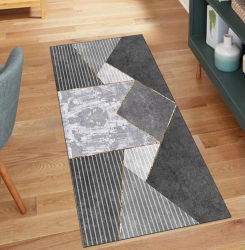 QQrunner Läufer rutschfest Waschbar Grau Küche, 100x950CM Teppich Läufer Flur Lang Meterware Modern Teppichläufer Korridor Polyester Wohnzimmer Schmutzfangmatte QQrunner Läufer rutschfest Waschbar Grau Küche, 100x950CM Teppich Läufer Flur Lang Meterware Modern Teppichläufer Korridor Polyester Wohnzimmer Schmutzfangmatte von QQrunner
