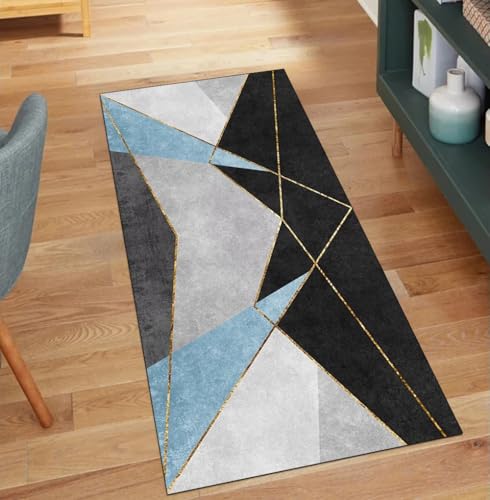 QQrunner Läufer rutschfest Waschbar Küche Grau Schwarz Blau 80x1000CM Teppich Läufer Flur Lang Meterware Patchwork Teppichläufer Korridor Polyester Wohnzimmer Schmutzfangmatte QQrunner Läufer rutschfest Waschbar Küche Grau Schwarz Blau 80x1000CM Teppich Läufer Flur Lang Meterware Patchwork Teppichläufer Korridor Polyester Wohnzimmer Schmutzfangmatte von QQrunner