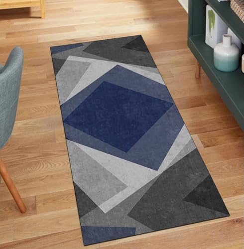 QQrunner Läuferteppich Küche rutschfest Waschbar Grau Schwarz 70x800CM Teppich Läufer Flur Lang Meterware Geometrisch Teppichläufer Korridor Polyester Wohnzimmer Schmutzfangmatte QQrunner Läuferteppich Küche rutschfest Waschbar Grau Schwarz 70x800CM Teppich Läufer Flur Lang Meterware Geometrisch Teppichläufer Korridor Polyester Wohnzimmer Schmutzfangmatte von QQrunner