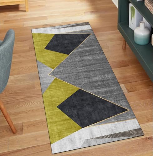 QQrunner Patchwork Teppich Läufer Flur Waschbar rutschfest 110x800CM Teppichläufer Küchenteppich Meterware Lang Gelb Korridor Kücheläufer QQrunner Patchwork Teppich Läufer Flur Waschbar rutschfest 110x800CM Teppichläufer Küchenteppich Meterware Lang Gelb Korridor Kücheläufer von QQrunner