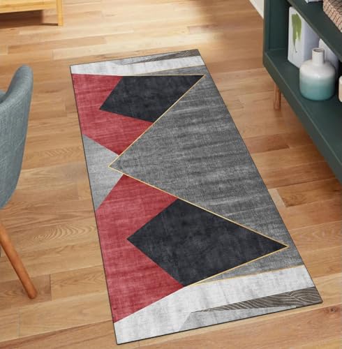 QQrunner Patchwork Teppich Läufer Flur Waschbar rutschfest 70x1000CM Teppichläufer Küchenteppich Meterware Lang Rot Korridor Kücheläufer QQrunner Patchwork Teppich Läufer Flur Waschbar rutschfest 70x1000CM Teppichläufer Küchenteppich Meterware Lang Rot Korridor Kücheläufer von QQrunner