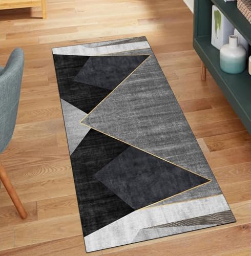 QQrunner Patchwork Teppich Läufer Flur Waschbar rutschfest 70x110CM Teppichläufer Küchenteppich Meterware Lang Schwarz Kücheläufer Korridor Polyester Wohnzimmer Schlafzimmer QQrunner Patchwork Teppich Läufer Flur Waschbar rutschfest 70x110CM Teppichläufer Küchenteppich Meterware Lang Schwarz Kücheläufer Korridor Polyester Wohnzimmer Schlafzimmer von QQrunner