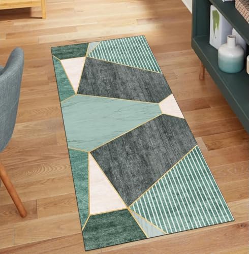 QQrunner Teppich Läufer Flur 80x180CM Grün Küchenteppich rutschfest Meterware Patchwork Teppichläufer Waschbar Lang Korridor Polyester Wohnzimmer Schmutzfangmatte QQrunner Teppich Läufer Flur 80x180CM Grün Küchenteppich rutschfest Meterware Patchwork Teppichläufer Waschbar Lang Korridor Polyester Wohnzimmer Schmutzfangmatte von QQrunner