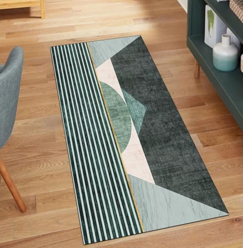 QQrunner Teppich Läufer Flur 80x400CM Grün Küchenteppich rutschfest Meterware Modern Teppichläufer Waschbar Lang Korridor Polyester Wohnzimmer Schmutzfangmatte QQrunner Teppich Läufer Flur 80x400CM Grün Küchenteppich rutschfest Meterware Modern Teppichläufer Waschbar Lang Korridor Polyester Wohnzimmer Schmutzfangmatte von QQrunner