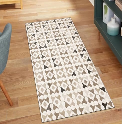 QQrunner Teppich Läufer Flur Braun 110x650CM Modern Teppichläufer rutschfest Meterware Kücheteppich Waschbar Lang Korridor Polyester Wohnzimmer Schmutzfangmatte QQrunner Teppich Läufer Flur Braun 110x650CM Modern Teppichläufer rutschfest Meterware Kücheteppich Waschbar Lang Korridor Polyester Wohnzimmer Schmutzfangmatte von QQrunner