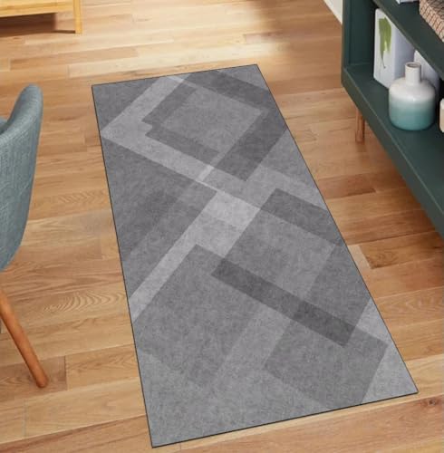 QQrunner Teppich Läufer Flur Grau Abstrakt, 50x80CM Teppichläufer rutschfest Meterware Kücheteppich Waschbar Lang Korridor Polyester Wohnzimmer Schmutzfangmatte QQrunner Teppich Läufer Flur Grau Abstrakt, 50x80CM Teppichläufer rutschfest Meterware Kücheteppich Waschbar Lang Korridor Polyester Wohnzimmer Schmutzfangmatte von QQrunner