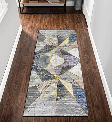 QQrunner Teppich Läufer Flur Küche Meterware 100x250cm Grau Marmormuster Küchenteppich Waschbar rutschfest Lang Teppichläufer Schlafzimmer Korridor 40-120cm Breit, Anpassbare Größe QQrunner Teppich Läufer Flur Küche Meterware 100x250cm Grau Marmormuster Küchenteppich Waschbar rutschfest Lang Teppichläufer Schlafzimmer Korridor 40-120cm Breit, Anpassbare Größe von QQrunner