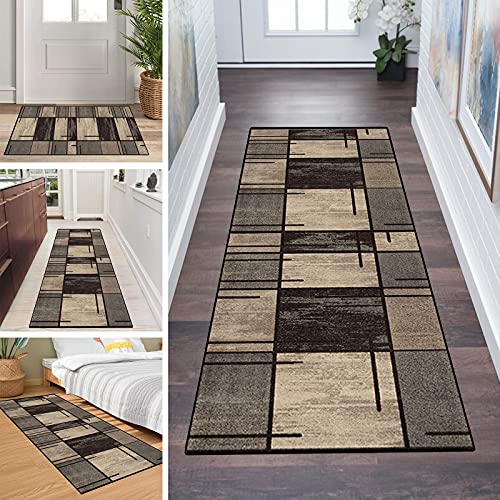 QQrunner Teppich Läufer Flur Küchen 40x150CM rutschfest Küchenteppich Vintage Braun Waschbar Meterware Schlafzimmer Korridor Teppichläufer Lang, Länge Anpassbare, 40-120cm Breit QQrunner Teppich Läufer Flur Küchen 40x150CM rutschfest Küchenteppich Vintage Braun Waschbar Meterware Schlafzimmer Korridor Teppichläufer Lang, Länge Anpassbare, 40-120cm Breit von QQrunner