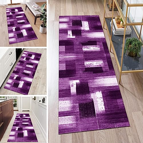 QQrunner Teppich Läufer Flur Lang rutschfest Kücheteppich Waschbar Lila 80x250cm Meterware Abstrakt Teppichmatten Waschbar Korridor Wohnzimmer Schlafzimmer 40-120cm Breit, Anpassbare Größe QQrunner Teppich Läufer Flur Lang rutschfest Kücheteppich Waschbar Lila 80x250cm Meterware Abstrakt Teppichmatten Waschbar Korridor Wohnzimmer Schlafzimmer 40-120cm Breit, Anpassbare Größe von QQrunner
