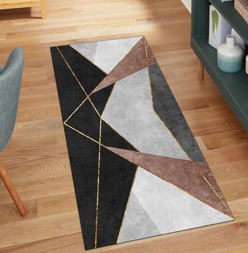 QQrunner Teppich Läufer Flur Waschbar, Patchwork rutschfest 100x400CM Teppichläufer Küchenteppich Meterware Lang Braun Korridor Kücheläufer QQrunner Teppich Läufer Flur Waschbar, Patchwork rutschfest 100x400CM Teppichläufer Küchenteppich Meterware Lang Braun Korridor Kücheläufer von QQrunner