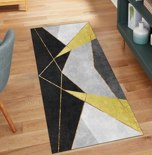 QQrunner Teppich Läufer Flur Waschbar, Patchwork rutschfest 110x350CM Teppichläufer Küchenteppich Meterware Lang Gelb Korridor Kücheläufer QQrunner Teppich Läufer Flur Waschbar, Patchwork rutschfest 110x350CM Teppichläufer Küchenteppich Meterware Lang Gelb Korridor Kücheläufer von QQrunner