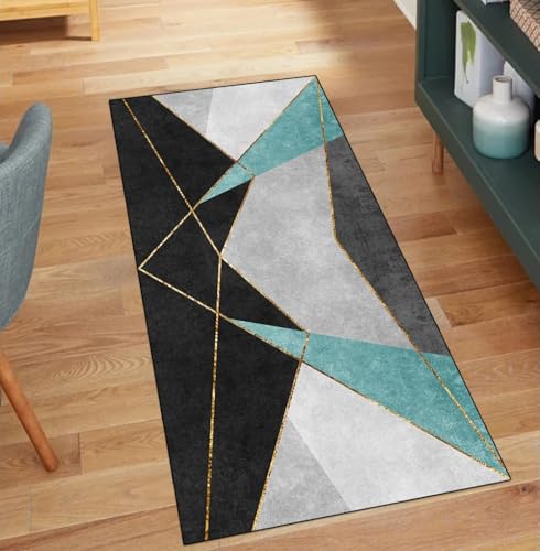 QQrunner Teppich Läufer Flur Waschbar, Patchwork rutschfest 50x220CM Abstract Teppichläufer Küchenteppich rutschfest Lang Waschbar Cyan Korridor Kücheläufer QQrunner Teppich Läufer Flur Waschbar, Patchwork rutschfest 50x220CM Abstract Teppichläufer Küchenteppich rutschfest Lang Waschbar Cyan Korridor Kücheläufer von QQrunner