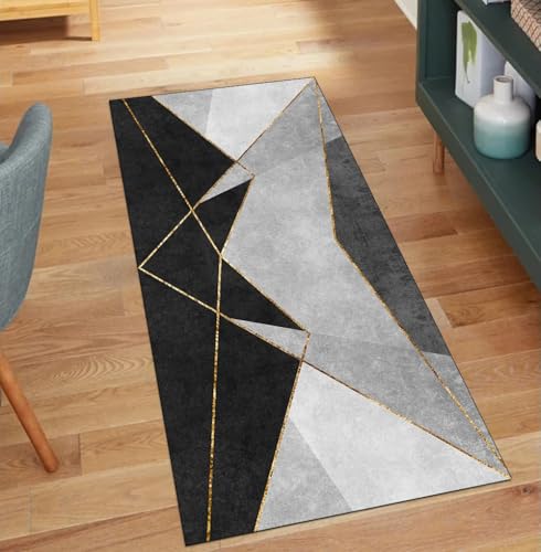 QQrunner Teppich Läufer Flur Waschbar, Patchwork rutschfest 70x120CM Teppichläufer Küchenteppich Meterware Lang Grau Korridor Kücheläufer QQrunner Teppich Läufer Flur Waschbar, Patchwork rutschfest 70x120CM Teppichläufer Küchenteppich Meterware Lang Grau Korridor Kücheläufer von QQrunner