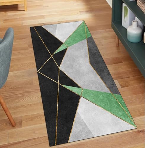 QQrunner Teppich Läufer Flur Waschbar, Patchwork rutschfest 70x550CM Teppichläufer Küchenteppich Meterware Lang Grün Korridor Kücheläufer QQrunner Teppich Läufer Flur Waschbar, Patchwork rutschfest 70x550CM Teppichläufer Küchenteppich Meterware Lang Grün Korridor Kücheläufer von QQrunner