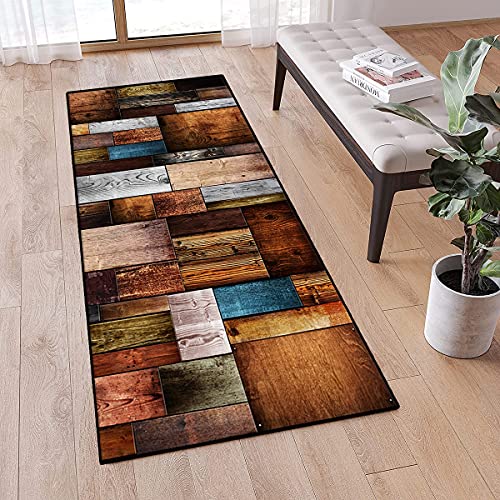 QQrunner Teppich läufer Flur Bunt rutschfest 40x150CM Küchenteppich Patchwork Waschbar Meterware Schlafzimmer Korridor Teppich Lang, 40-120cm Breit von QQrunner