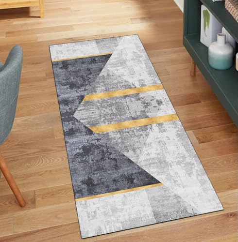 QQrunner Teppichläufer Grau 120x160CM Küchenteppich rutschfest Meterware Abstrakt Teppich Läufer Flur Waschbar Lang Korridor Polyester Wohnzimmer Schmutzfangmatte QQrunner Teppichläufer Grau 120x160CM Küchenteppich rutschfest Meterware Abstrakt Teppich Läufer Flur Waschbar Lang Korridor Polyester Wohnzimmer Schmutzfangmatte von QQrunner