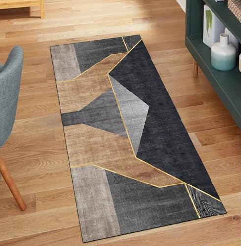 QQrunner Teppichläufer Schwarz Braun 100x120CM Küchenteppich rutschfest Meterware Patchwork Teppich Läufer Flur Waschbar Lang Korridor Polyester Wohnzimmer Schmutzfangmatte QQrunner Teppichläufer Schwarz Braun 100x120CM Küchenteppich rutschfest Meterware Patchwork Teppich Läufer Flur Waschbar Lang Korridor Polyester Wohnzimmer Schmutzfangmatte von QQrunner