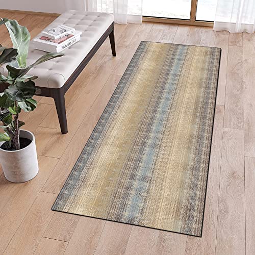 QQrunner Teppichläufer Waschbar rutschfest Küche 60x120cm Küchenteppich Modern Ombre Braun Meterware Lang Teppich Läufer Flur Schlafzimmer Korridor, Anpassbare Größe, 40-120cm Breit von QQrunner