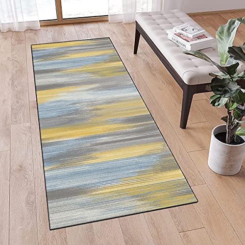 QQrunner Teppichläufer rutschfest Modern Abstrakt 100x180cm Gelb Grau Blau Meterware Waschbar Läufer Teppich Flur Schlafzimmer Korridor Küchenlaufer Lang, Anpassbare Größe, 40-120cm Breit QQrunner Teppichläufer rutschfest Modern Abstrakt 100x180cm Gelb Grau Blau Meterware Waschbar Läufer Teppich Flur Schlafzimmer Korridor Küchenlaufer Lang, Anpassbare Größe, 40-120cm Breit von QQrunner