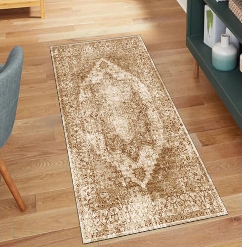 QQrunner Vintage Teppich Läufer Flur rutschfest Waschbar 100x180CM Teppichläufer Küchenteppich Meterware Lang Orange Korridor Kücheläufer QQrunner Vintage Teppich Läufer Flur rutschfest Waschbar 100x180CM Teppichläufer Küchenteppich Meterware Lang Orange Korridor Kücheläufer von QQrunner