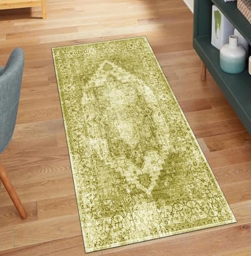 QQrunner Vintage Teppich Läufer Flur rutschfest Waschbar 90x650CM Teppichläufer Küchenteppich Meterware Lang Gelb Korridor Kücheläufer QQrunner Vintage Teppich Läufer Flur rutschfest Waschbar 90x650CM Teppichläufer Küchenteppich Meterware Lang Gelb Korridor Kücheläufer von QQrunner