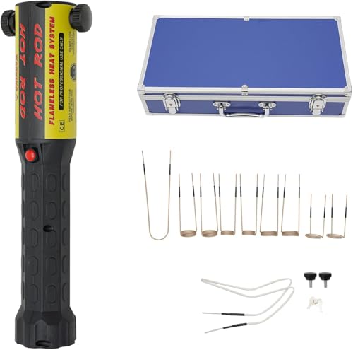 QRANSEUYXY Induktionsheizung kfz 1KW mit 10 Heizspulen Magnetische Induktionsheizgerät Set zum Entfernen von Bolzen und Muttern, Maximale Heiztemperatur 800°C von QRANSEUYXY