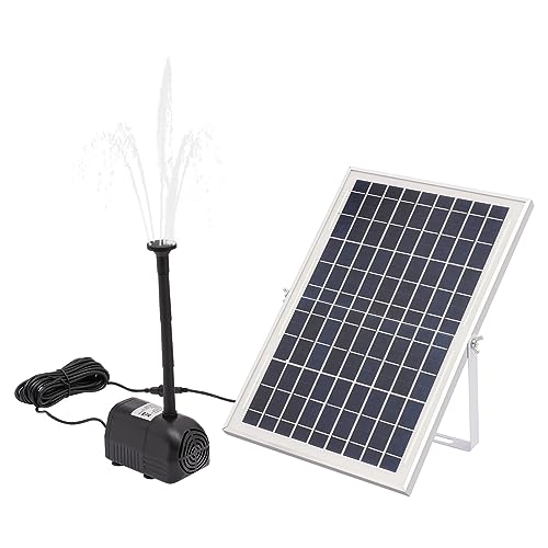 Solar Teichpumpe, 10W 1000L/h Springbrunnenpump mit Solarpanel Bürstenlosen Pumpe Förderhöhe 2.5m, Gartenteich Set für Vogelbäder Fischbecken Kleine Teiche von QRANSEUYXY