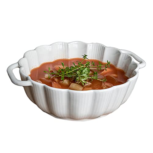33 Oz Suppenschüsseln mit Griffen, Keramik-Servierschüsseln for Salat, Müsli, französische Zwiebelsuppe, Dessert, Nudelschüssel for die Küche von QRATIE