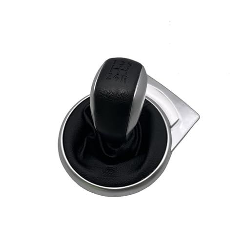 QRDKKL Auto Schaltknauf Für Citroen C4 MK1 2004-2008 5 Geschwindigkeit Schaltknauf Gamasche Boot Abdeckung Fall Zubehör(Black Silver) von QRDKKL