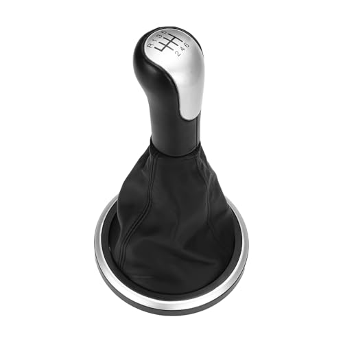 QRDKKL Auto Schaltknauf Für Ford Für Fiesta Für Fusion Für Transit Für Connect Auto Schaltknauf Hebel Gaitor Boot Cover 5/6 Geschwindigkeit(Silver 6) von QRDKKL