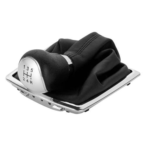 QRDKKL Auto Schaltknauf Für Ford Für Focus 2 MK2 2005-2011 5/6 Geschwindigkeit Schaltknauf Hebel HandBall Gamasche Boot Abdeckung(Silver 5 Speed) von QRDKKL