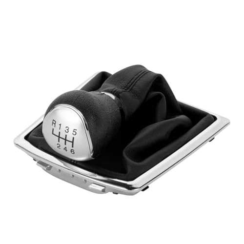 QRDKKL Auto Schaltknauf Für Ford Für Focus 2 MK2 2005-2011 5/6 Geschwindigkeit Schaltknauf Hebel HandBall Gamasche Boot Abdeckung(Silver 6 Speed) von QRDKKL