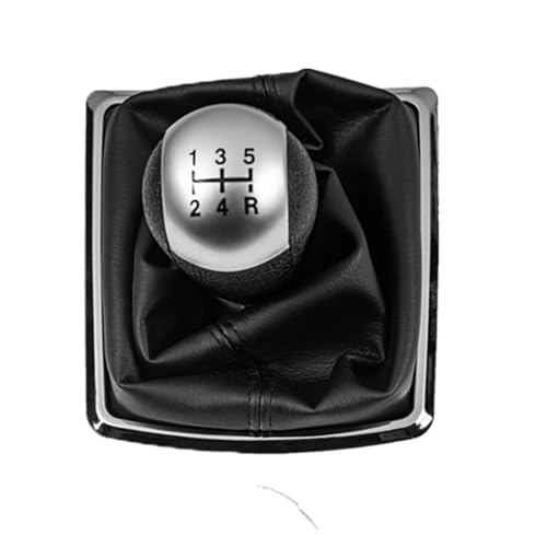 QRDKKL Auto Schaltknauf Für Ford Für Focus 2 MK2 2005-2011 Schaltknauf Hebel Gaitor Shifter Boot Abdeckung Fall(Silver 5 Speed) von QRDKKL