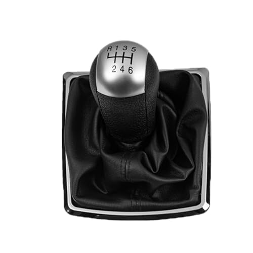 QRDKKL Auto Schaltknauf Für Ford Für Focus 2 MK2 2005-2011 Schaltknauf Hebel Gaitor Shifter Boot Abdeckung Fall(Silver 6 Speed) von QRDKKL