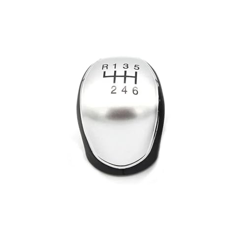 QRDKKL Auto Schaltknauf Für Ford Für Mondeo 4 Mk4 IV 2007-2014 Auto Hand Speed Ball Schaltknauf Gamasche Boot Abdeckung Kragen(6 Speed Silver Knob) von QRDKKL
