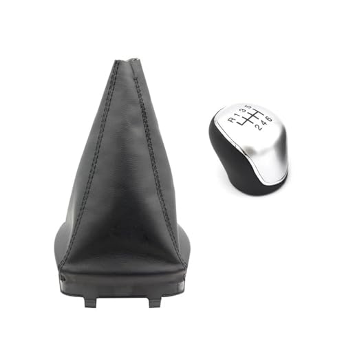 QRDKKL Auto Schaltknauf Für Ford Für Mondeo 4 Mk4 IV 2007-2014 Auto Hand Speed Ball Schaltknauf Gamasche Boot Abdeckung Kragen(Silver 6 Speed) von QRDKKL