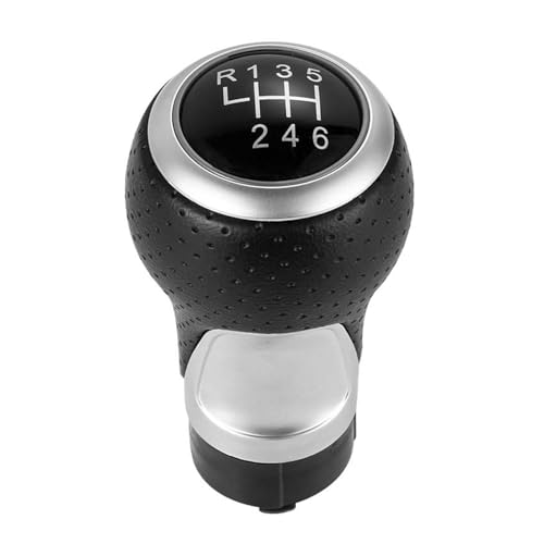 QRDKKL Auto Schaltknauf Für Seat Für Leon MK1 Shifter Auto Schaltknauf 12mm 5/6 Geschwindigkeit Griff(Silver 6 Speed) von QRDKKL
