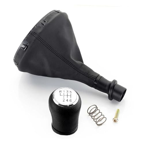 QRDKKL Auto Schaltknauf Für VW Für Transporter T5 T5.1 Gp 2003-2011 T6 Auto Schaltknauf Schalthebel Gamasche Boot Abdeckung Kragen(Silver 6 Speed) von QRDKKL