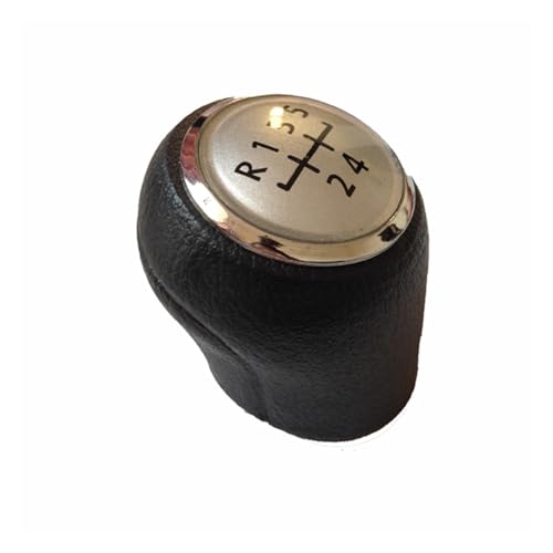 QRDKKL Auto Schaltknauf Für VW Für Transporter T5 T6 5 6 Für MKV Für MKVI 2003-2011 5-Gang-6-Gang-Schaltknäufe Schaltknauf(Silver 5speed) von QRDKKL