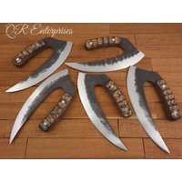 Ulu Messer | D2 Stahl Feste Klinge Kochmesser, Küche, Hackmesser, Jagd, Tactical, Pizzamesser. Lederscheide. Jubiläum, Geburtstagsgeschenke von QREnterprises