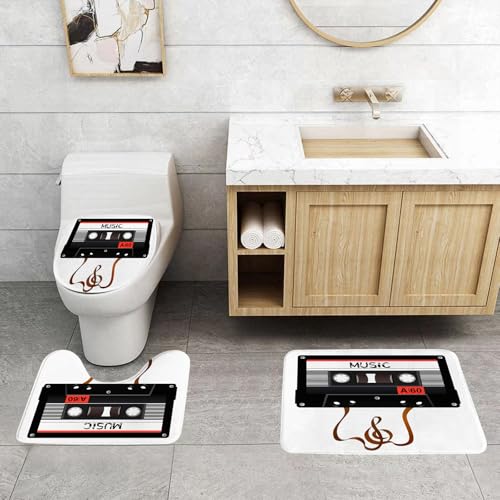 QRFASFZO 3 Stück Badematten und WC Vorleger Microfaser Weiches Badteppich badvorleger rutschfest Waschbar Badezimmerteppich Set,70er-Jahre-Partydekorationen, eine Kassettenwiedergabe-Aufnahmetechnol QRFASFZO 3 Stück Badematten und WC Vorleger Microfaser Weiches Badteppich badvorleger rutschfest Waschbar Badezimmerteppich Set,70er-Jahre-Partydekorationen, eine Kassettenwiedergabe-Aufnahmetechnol von QRFASFZO